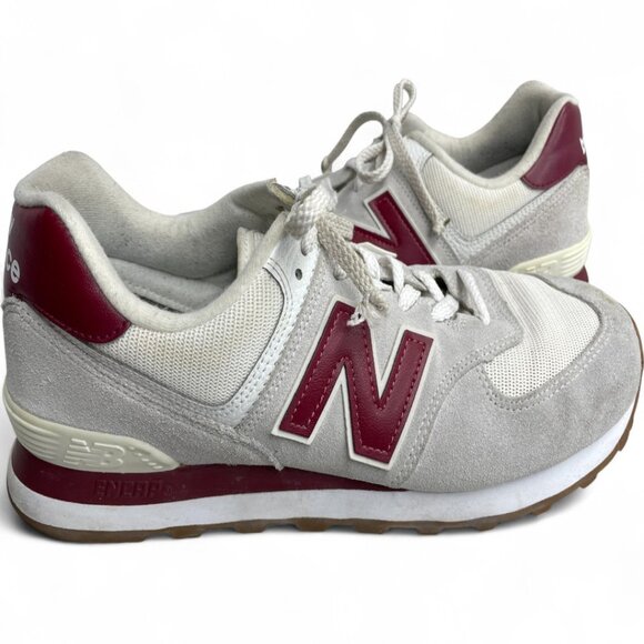 New Balance 574 Men's Size 12 Red Gray White ML574TE2 Sneakers Running Shoes - Picture 1 of 14